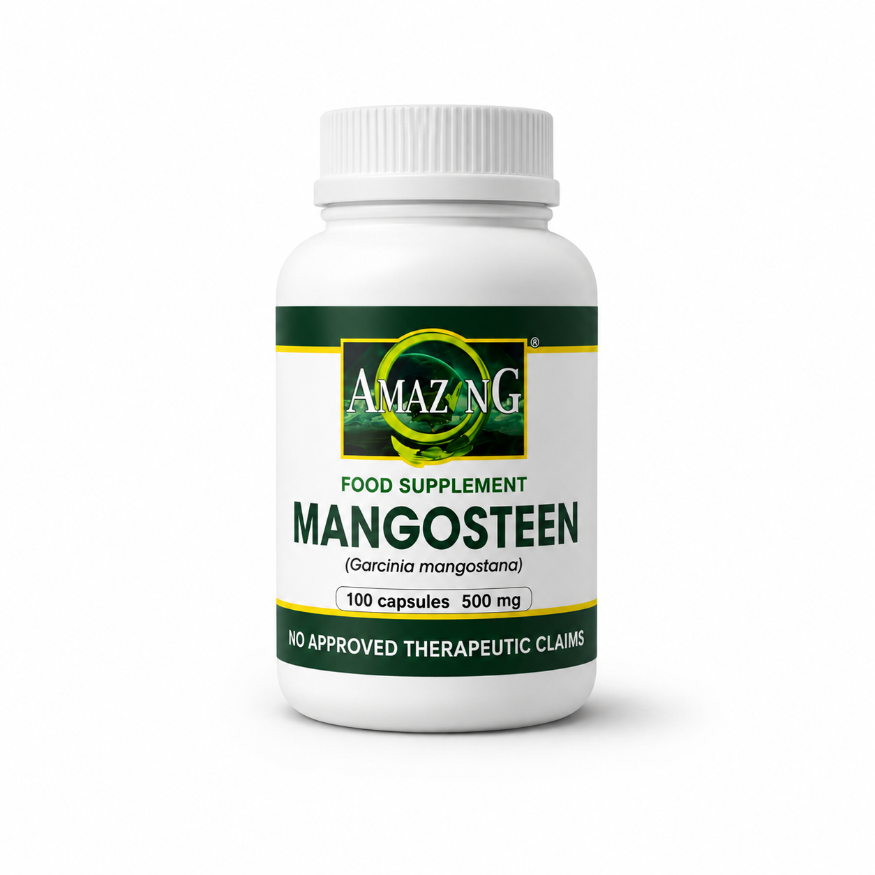 Amazing Food Supplement Mangosteen bottle, 100 capsules, 500 mg