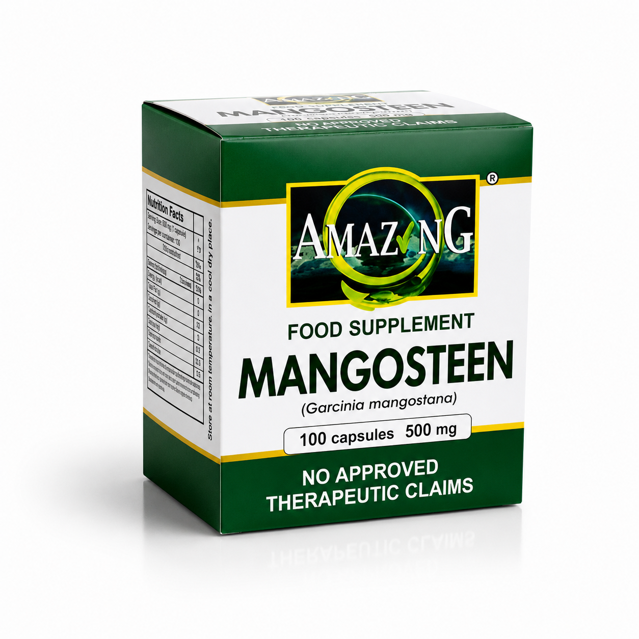 Amazing Food Supplement Mangosteen Premium Box, 100 capsules, 500 mg