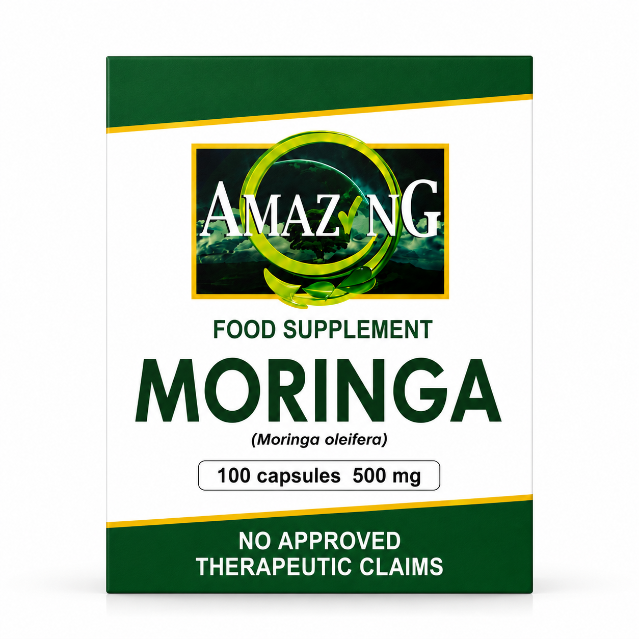 Amazing Food Supplement Moringa Premium Box, 100 capsules, 500 mg