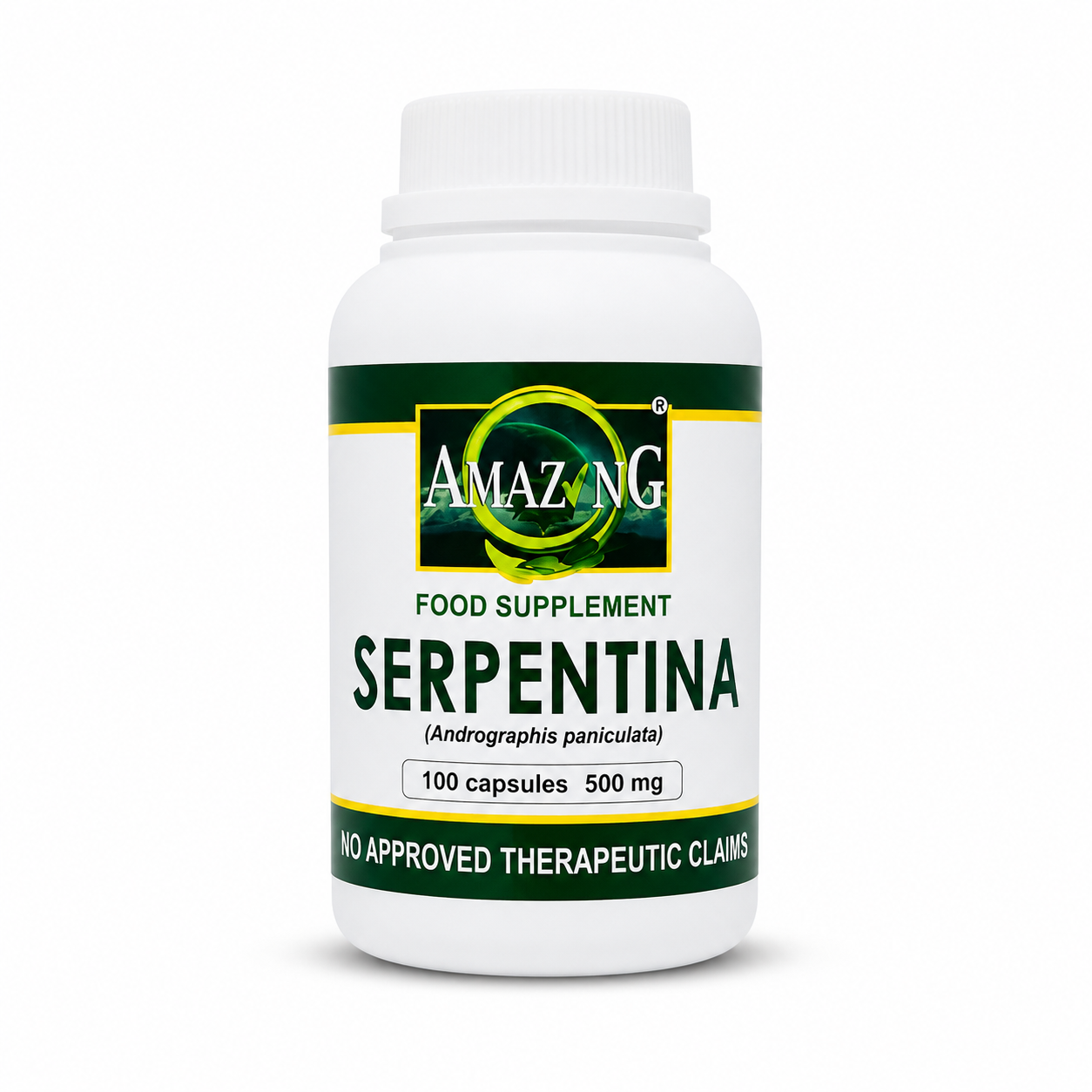 Amazing Food Supplement Serpentina bottle, 100 capsules, 500 mg