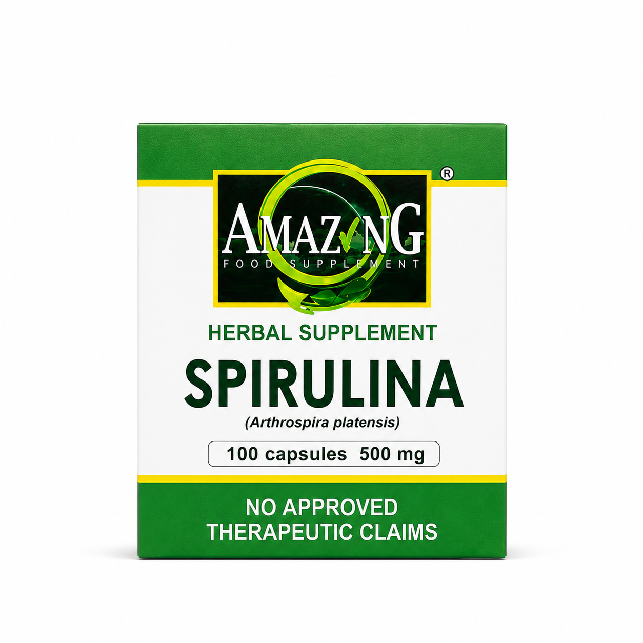 Amazing Food Supplement Spirulina Premium Box, 100 capsules, 500 mg