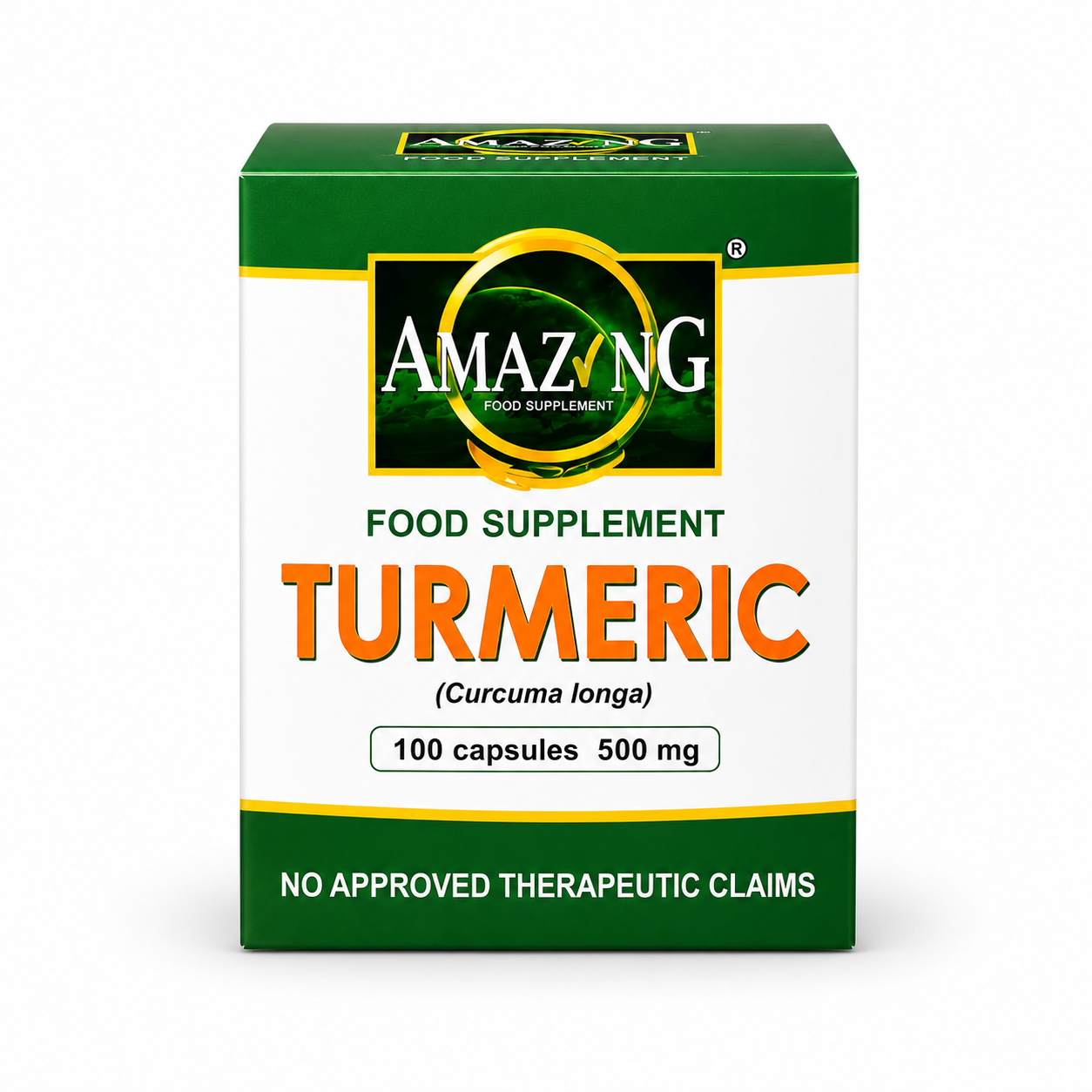 Amazing Food Supplement Turmeric Premium Box, 100 capsules, 500 mg